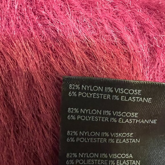 Anthropologie Fuzzy Maroon Pullover Sweater Sz M Nylon Blend Long Sleeve Cozy - Picture 7 of 11